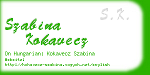 szabina kokavecz business card